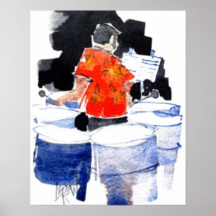 Steel Drums Bass Player / Artist Larry Lerew Poster