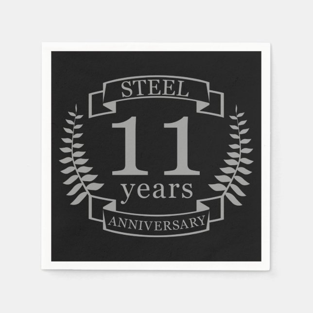Steel Eleventh wedding anniversary 11 years Napkin (Front)