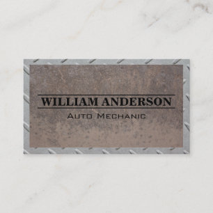 Steel Frame Pattern   Rusted Old Metal Business Card