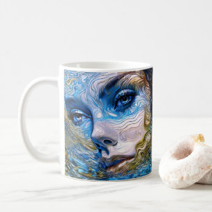 “Steel Gaze” - Women In Water Coffee Mug
