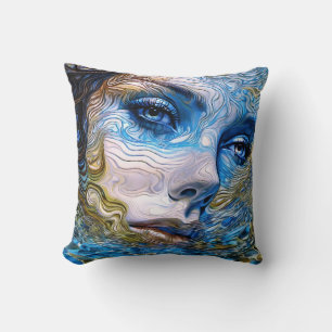 “Steel Gaze” - Women In Water Cushion