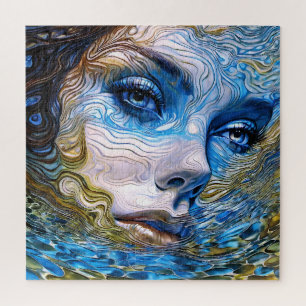 “Steel Gaze” - Women In Water Jigsaw Puzzle