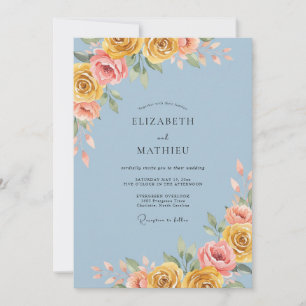 Steel Golden Painted Wedding Invitation