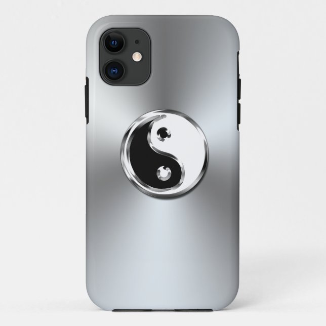 Steel Gradient Graphic Yin-Yang Symbol Case-Mate iPhone Case (Back)