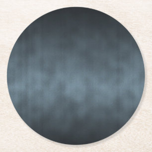 Steel Gray Gothic Ombre Background Art Round Paper Coaster