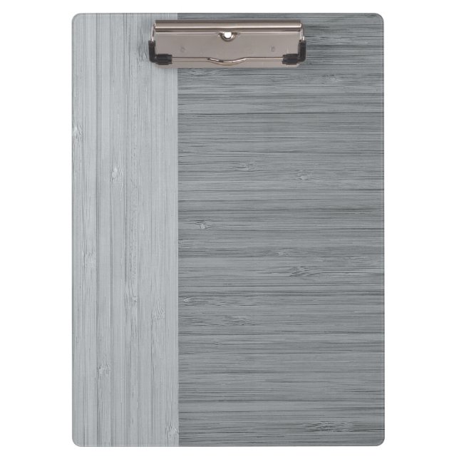 Steel Grey Bamboo Border Wood Grain Look Clipboard (Front)