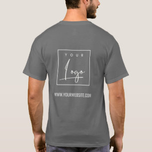 Steel Grey Business Add Your Logo Name Website T-Shirt