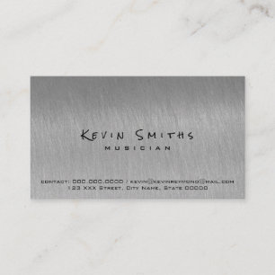 steel grey cool and modern musician business card