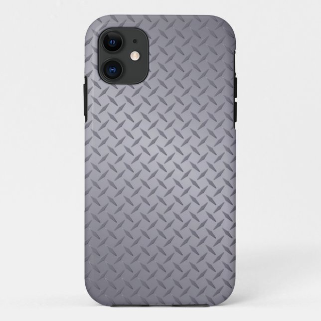 Steel Grey Diamond Plate Case-Mate iPhone Case (Back)