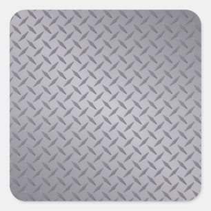 Steel Grey Diamond Plate Square Sticker