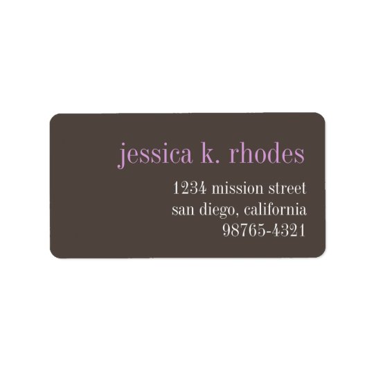 Steel grey lilac typography modern return address address label