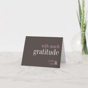 Steel grey lilac typography modern thank you note