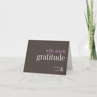 Steel grey lilac typography modern thank you note card