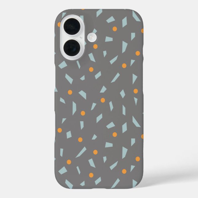 Steel Grey Orange and Baby Blue Confetti Case-Mate iPhone Case (Back)