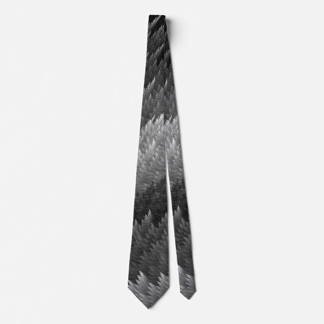 Steel Grey Pewter Tartan Feather Pattern Tie (Front)