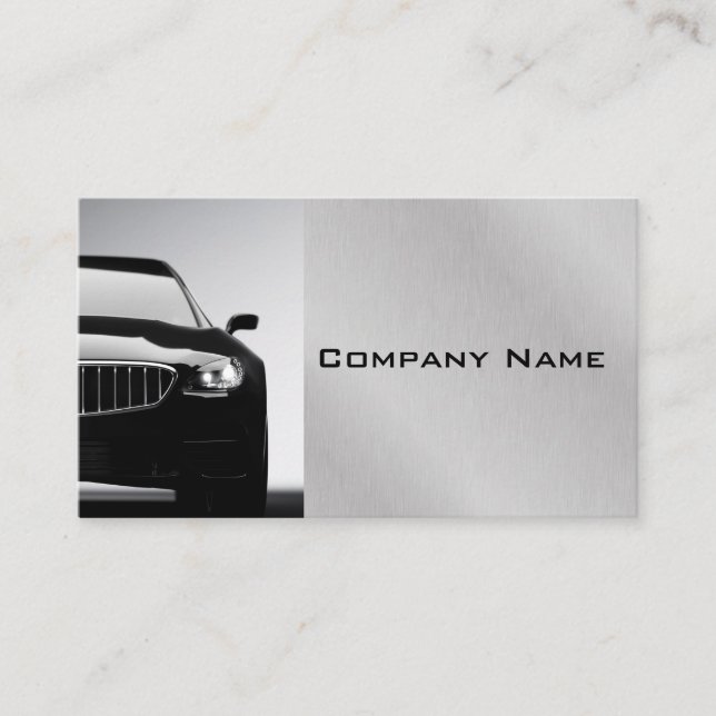 Steel Grey Stylish Automotive Modern Business Card (Front)