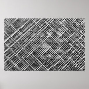 Steel Grid Industrial Mesh Pattern Poster