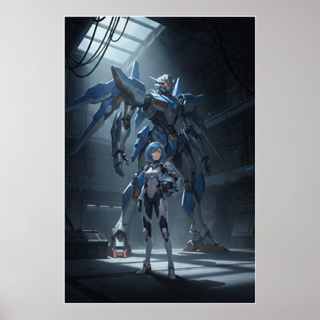Steel Guardian: Mecha & Pilot Art Poster (Front)