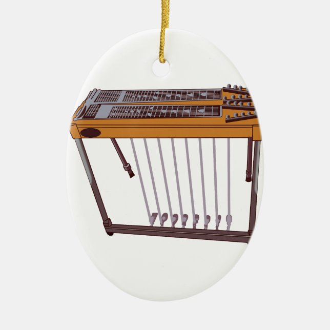 Steel Guitar Ceramic Tree Decoration (Front)