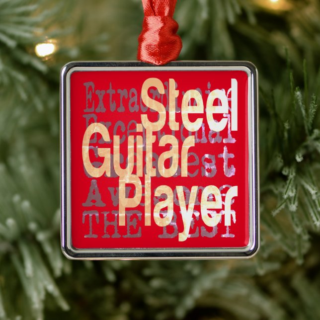 Steel Guitar Player Extraordinaire Metal Tree Decoration (Tree)