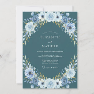 Steel Ice Wreath Wedding Invitation