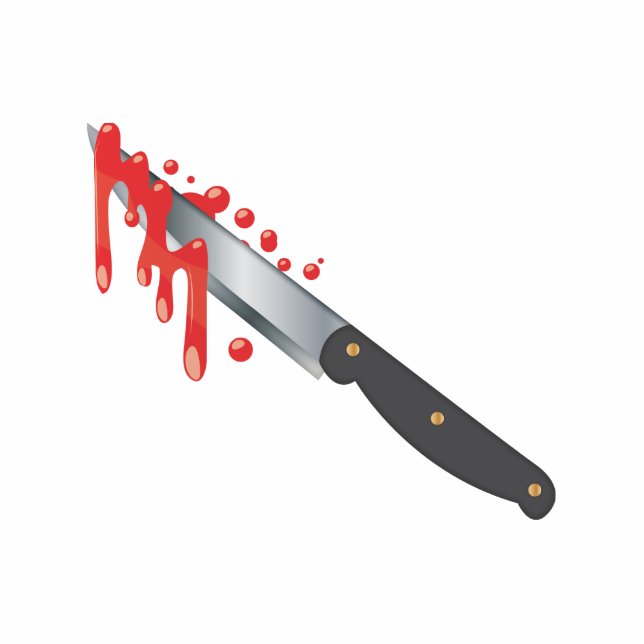 Steel Knife with Blood Photo Sculpture Magnet (Front)