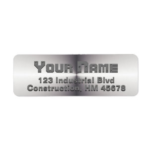Steel Labels Industrial Masculine Metallic Look