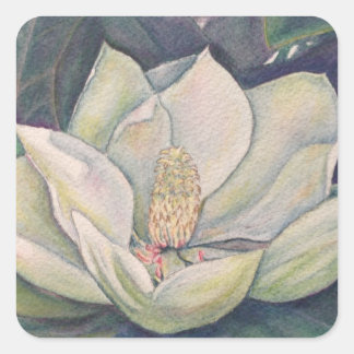 Steel Magnolia Flower Square Sticker
