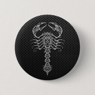 Steel Mesh Scorpion 6 Cm Round Badge