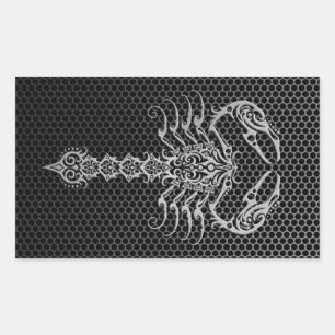 Steel Mesh Scorpion Rectangular Sticker