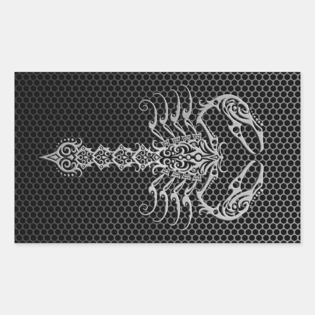 Steel Mesh Scorpion Rectangular Sticker (Front)