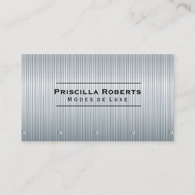 Steel | Metallic Background Rivets Business Card (Front)