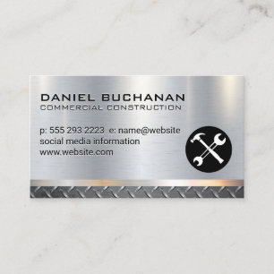 Steel   Metallic   Hammer Wrench Business Card