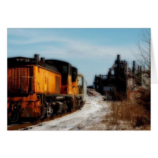 Steel Mill in Snow with Train (Front Horizontal)