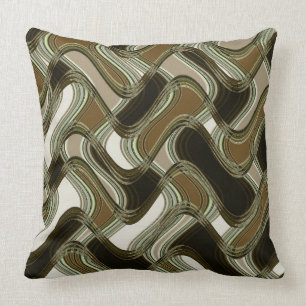 Steel Mink & Brown Sable Throw Pillow