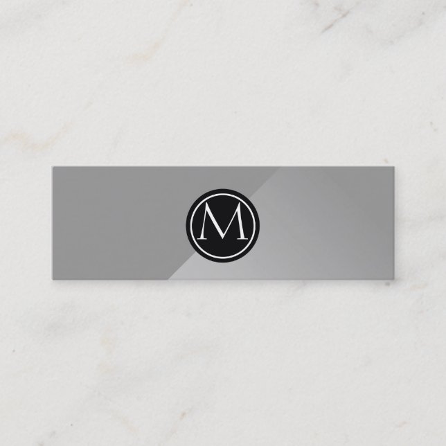 Steel Monogram Mini Business Card (Front)
