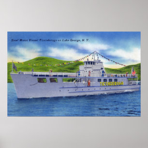 Steel Motor Vessel Ticonderoga on Lake Poster