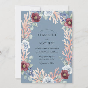 Steel Painted Marine Wedding Invitation