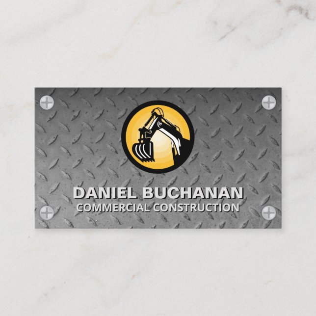 Steel Pattern | Metal Screws | Construction Business Card (Front)