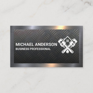 Steel Plate Background   Metal Border Business Card