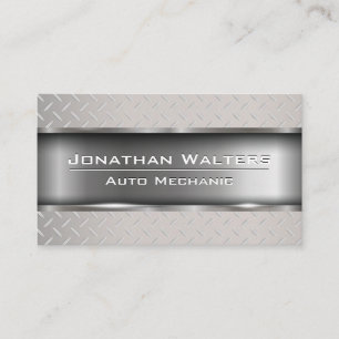 Steel Plate Metallic Trim   Industrial Business Card