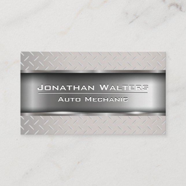 Steel Plate Metallic Trim | Industrial Business Card (Front)