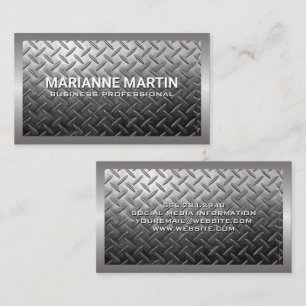 Steel Plated Background Industrial Business Card