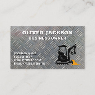 Steel Plated   Construction Vehicle Business Card