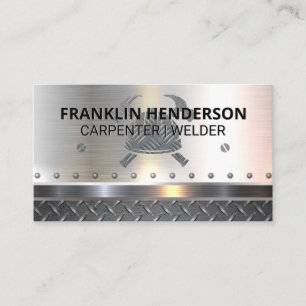 Steel Rivets Construction Welder Business Card