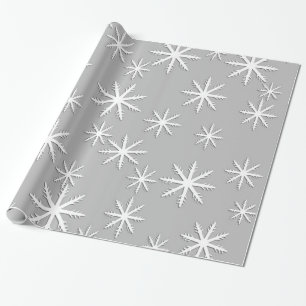 Steel Skies Snowflakes Wrapping Paper