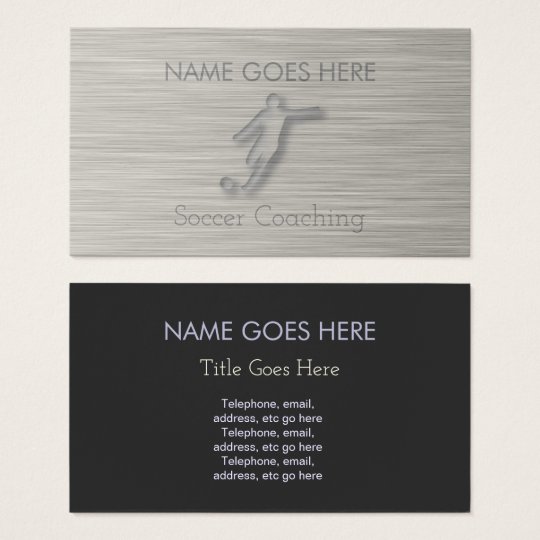 "Steel" Soccer Coaching Business Cards