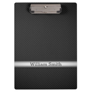 Steel striped carbon fibre clipboard