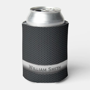 Steel striped dark metal can cooler