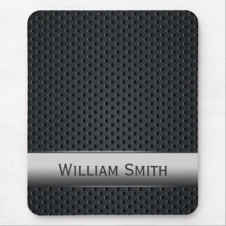 Steel striped dark metal mouse mat